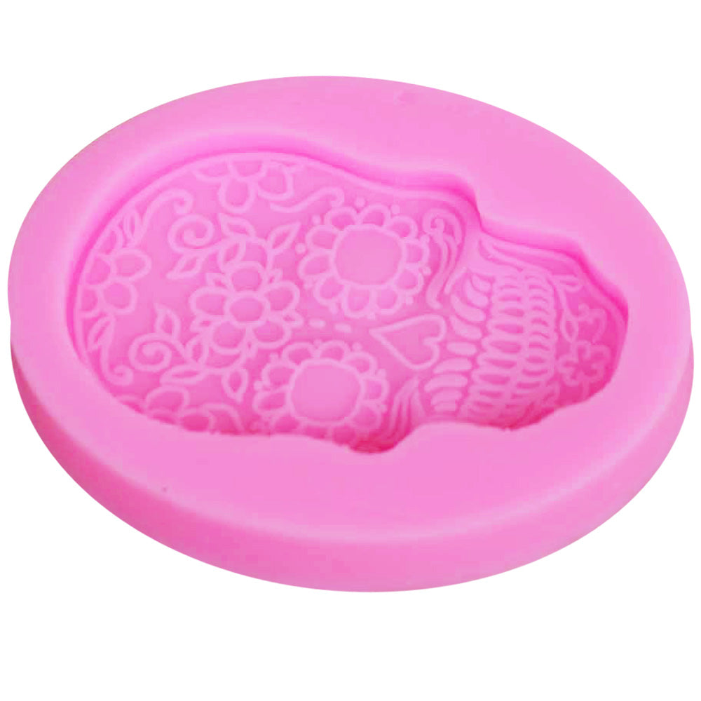Skeleton Head Skull Silicone Mold Candy Jelly Mould Fondant Cake Decorating Pastry Baking Tools