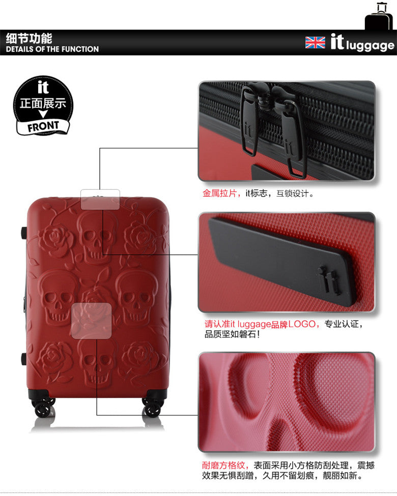 High quality Extra large volume Skull Luggage 19/25/29 inch