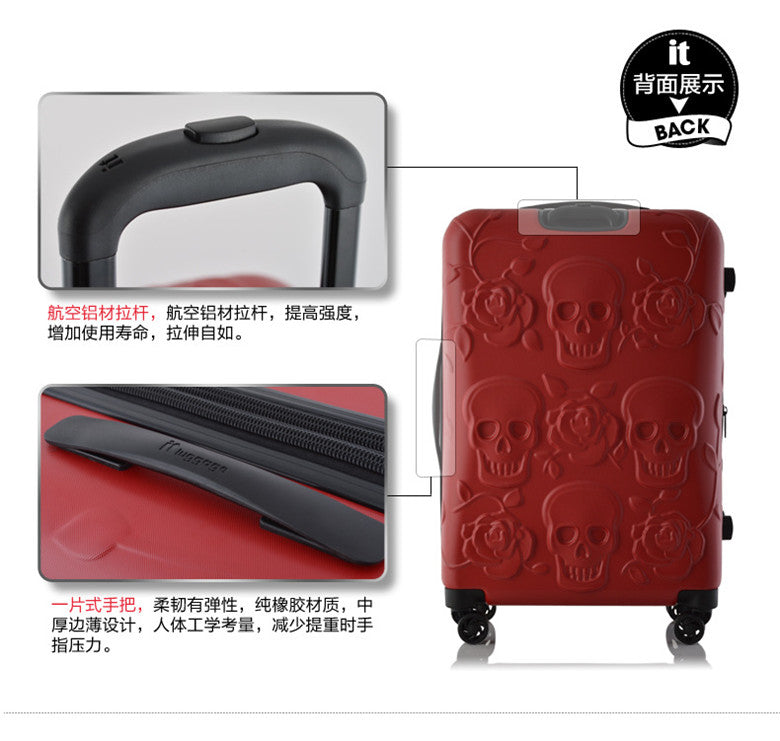 High quality Extra large volume Skull Luggage 19/25/29 inch