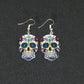 Calavera Sugary-sweet whimsical skull Earrings Celebrate Mexican Day of the Dead Halloween Acrylic Sugar Skull Earring For Women