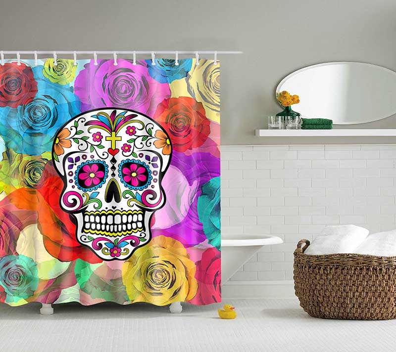 Shower Curtains Skull Design Custom Bathroom Curtain Waterproof