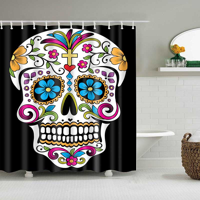 Shower Curtains Skull Design Custom Bathroom Curtain Waterproof