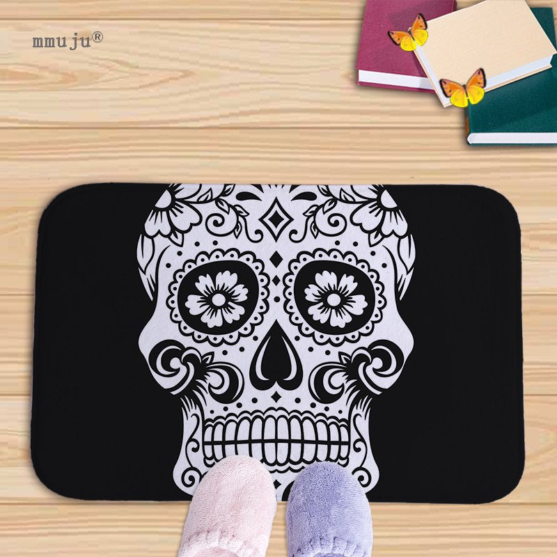 Cost price, 40x60cm Skull patterns home decor bath floor mats door living room carpets for kitchen bay window anti-slip fadeless