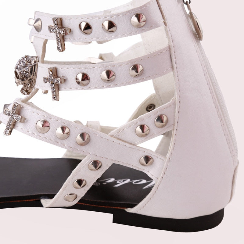 Cross Skull Flat Sandals Women Summer Shoes Flip Flop