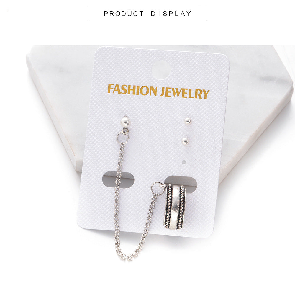 New Arrival Vintage Maxi brincos Elegant Statement Silver Chain Earrings Fashion Jewelry Ear Cuff Clip Earrings For Women