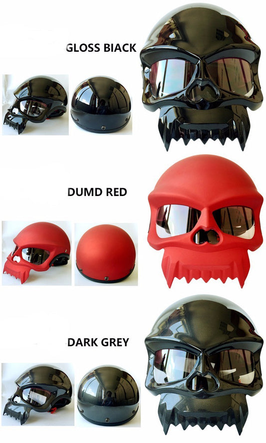 Skull Motorcycle Half Face Helmets Vintager Retro Motorbike Capacetes Cascos Casque
