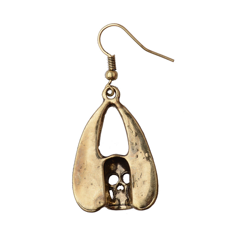 New Arrival Golden Skull Earrings Wing Punk Style Women Awesome Skeleton Dangle Earrings Skull Earrings