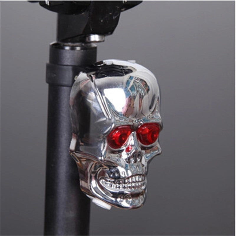 Outdoor Camping hiking sports Skull Head Shaped 2 Laser Beam and 5 LED Rear Tail Light Lamp Safety Rear Light
