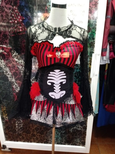 Day of The Dead Costume Sugar Skull Dia de Los Muertos Halloween Fancy Dress