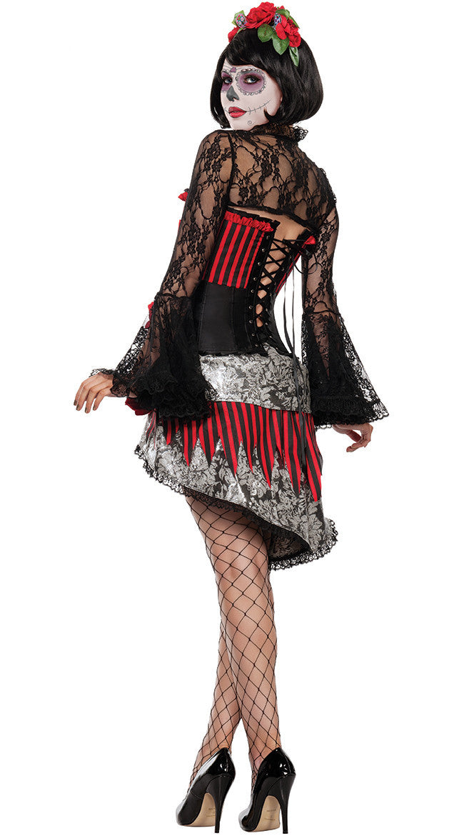 Day of The Dead Costume Sugar Skull Dia de Los Muertos Halloween Fancy Dress