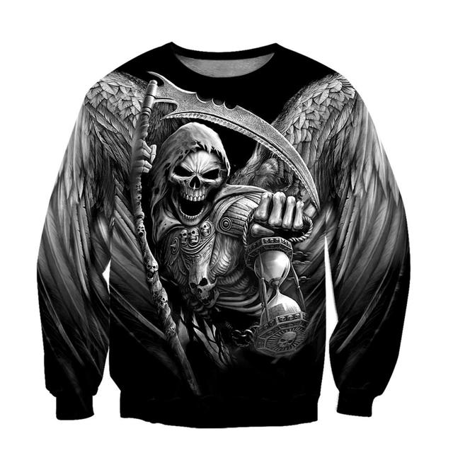 Death Skull Tattoo 3D All Over Printed Fashion Hoodies Men Hooded Sweatshirt Unisex Zip Pullover Casual Jacket
