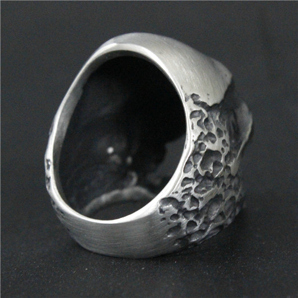 Size 7~15 Heavy Dull Polishing Death Skull Ring Big Month 316L Stainless Steel Jewelry Real Cool Skull Biker Ring