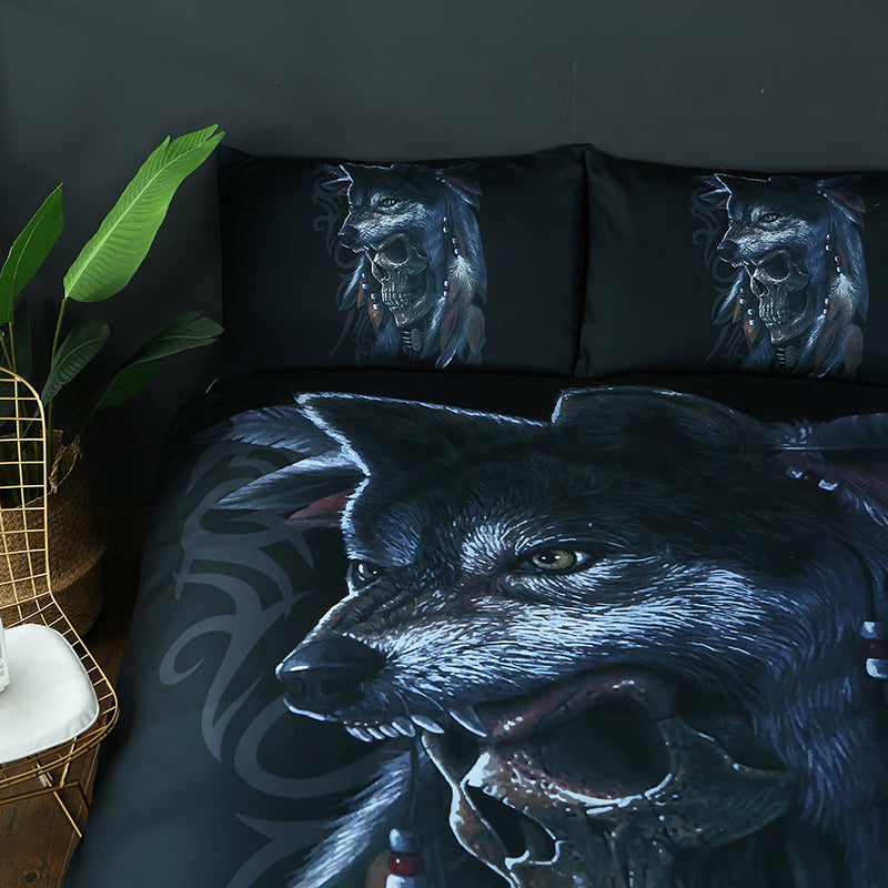 3D  Bedding Set  Duvet Cover Pillowcase  Wolves Skull Duvet Cover Set  pillowcase Duvet Cover Bedroom