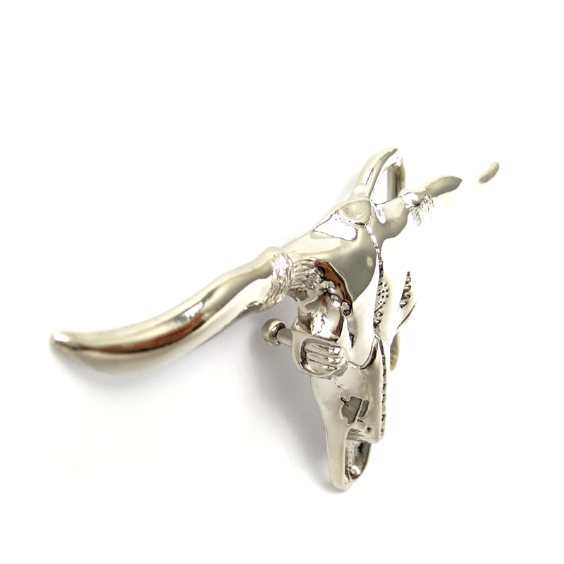 Male accessories Cowboy Belts for men Silver longhorn cow head skull belt buckle Black PU leather belt men