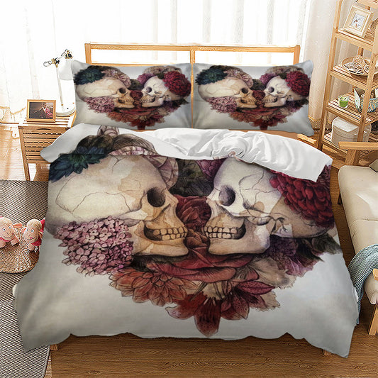 Duvet Cover skull heart 3D Digital Printing Bedding Sets twin full queen king size