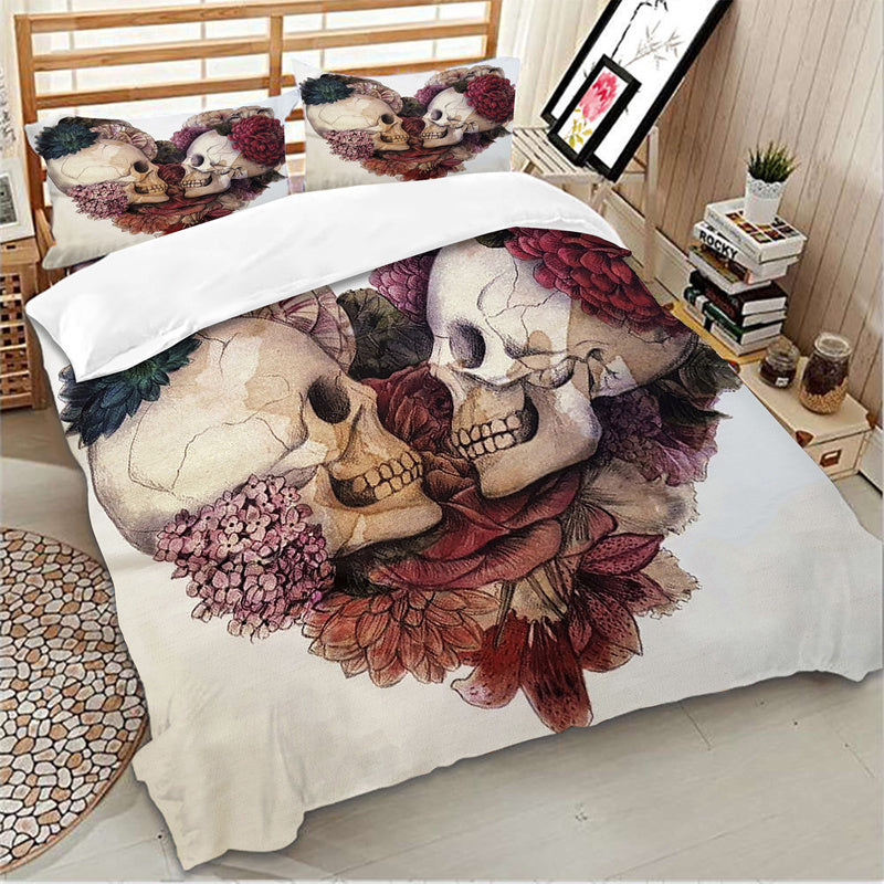 Duvet Cover skull heart 3D Digital Printing Bedding Sets twin full queen king size