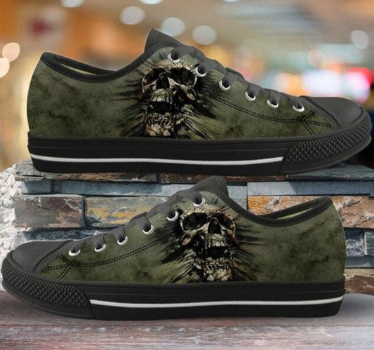 Skull Girl Shoes Comfortable Shoes for Ladies Lightweight Low Top Flat Shoes