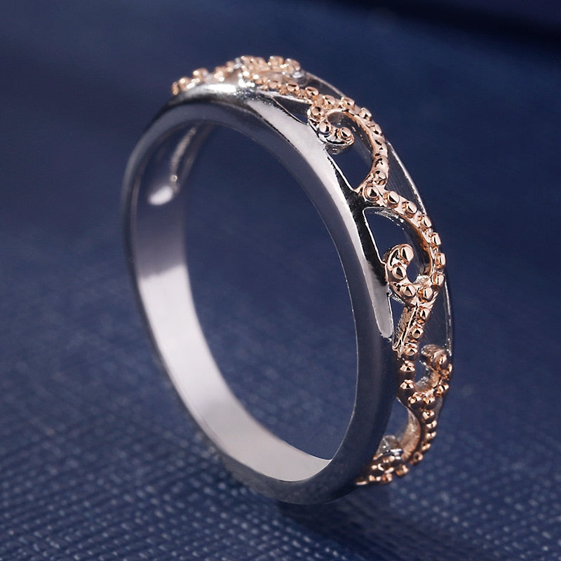Gothic Skull Hollow Style Round Finger Silver Rose Gold Color Crystal