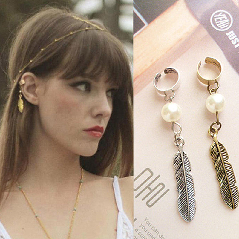 Stud Earrings For Women Feather Tassel Cat Star Spider Brincos Ear Cuff Fashion Jewelry 2018