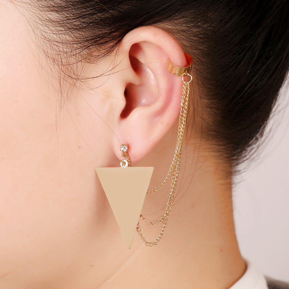 Ear Clip Earrings Simple Unique Design Gold Pleated Punk Style Unisex Ear Cuff For Women Men Fashion Jewelry pendientes