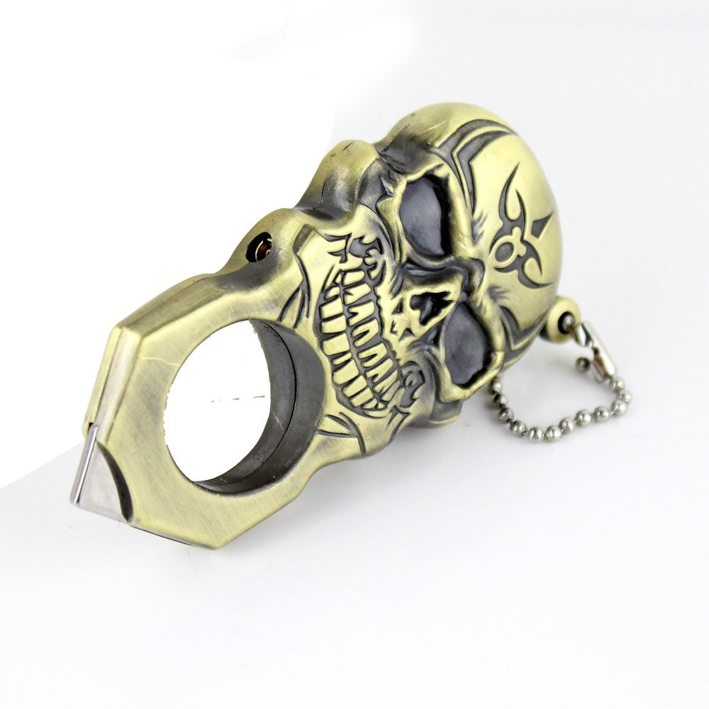 3 Colors!! Cool Skull Style Pocket Metal Cigar Cigarette Lighter