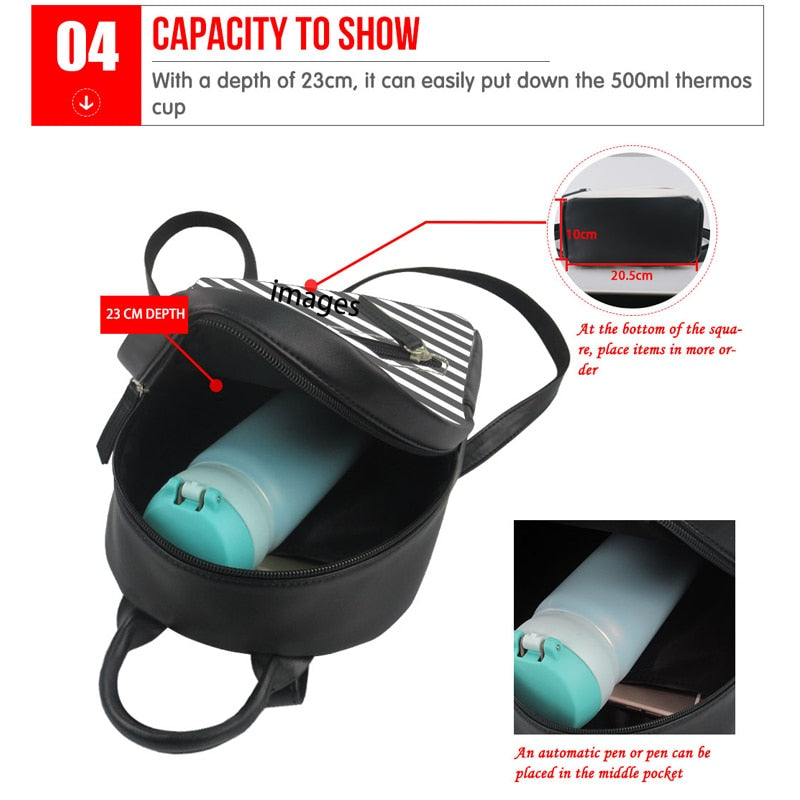 Women Backpack Fashion 3D Sugar Skull Pattern Black Small Travel Ladies Bagpack Girls School Bags Bolsa Bag