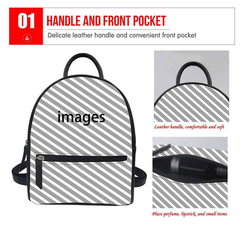 Women Backpack Fashion 3D Sugar Skull Pattern Black Small Travel Ladies Bagpack Girls School Bags Bolsa Bag