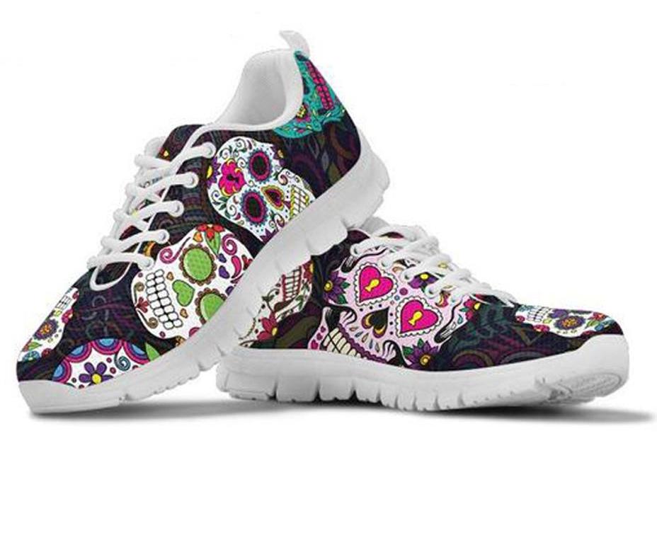 Sugar Skulls Women Shoes Flats Sneakers
