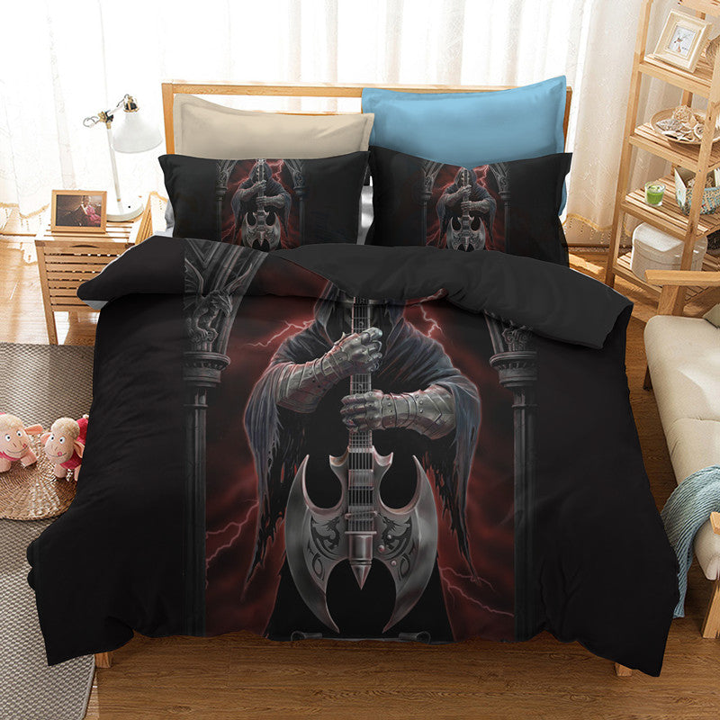 Fanaijia Gambler God skull Bedding Sets king Sugar skull Duvet Cover Bed Bohemian Print Black Bedclothes queen bedline