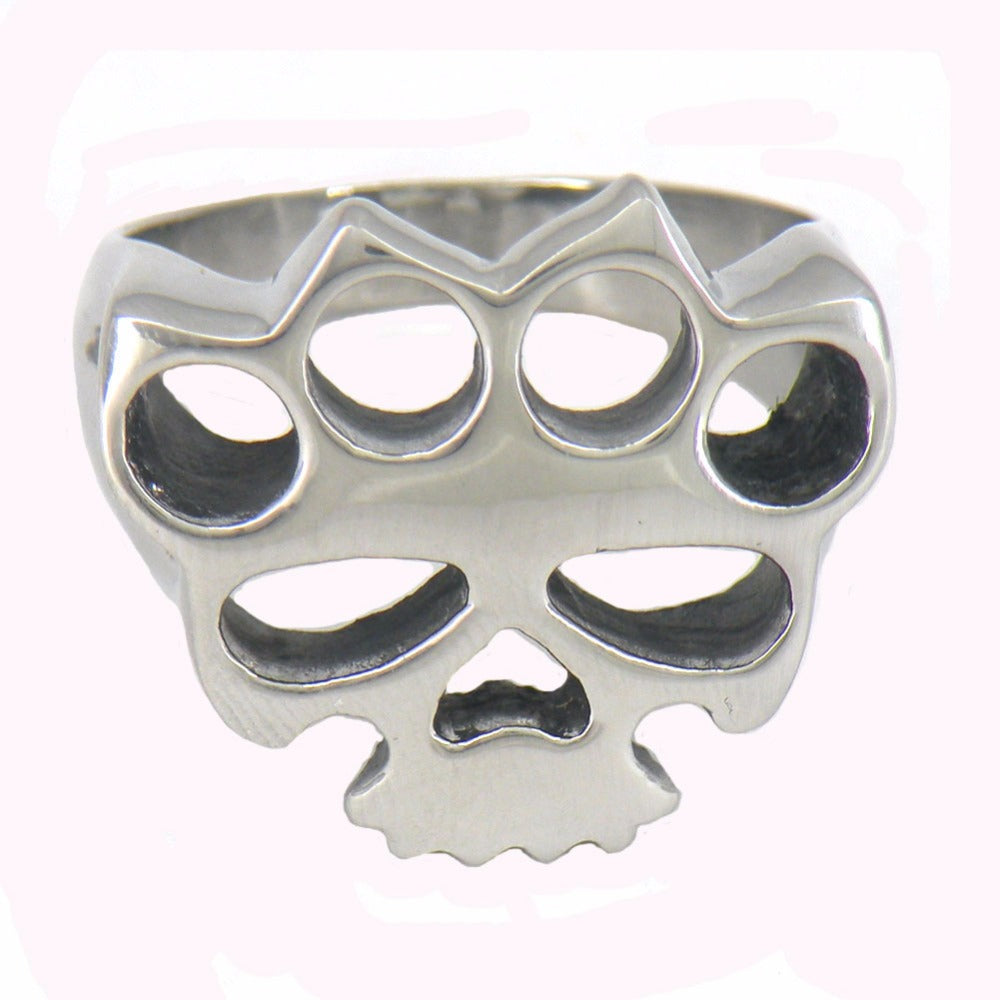 Fanssteel Stainless steel jewelry handcuffs skull outlaw biker Ring