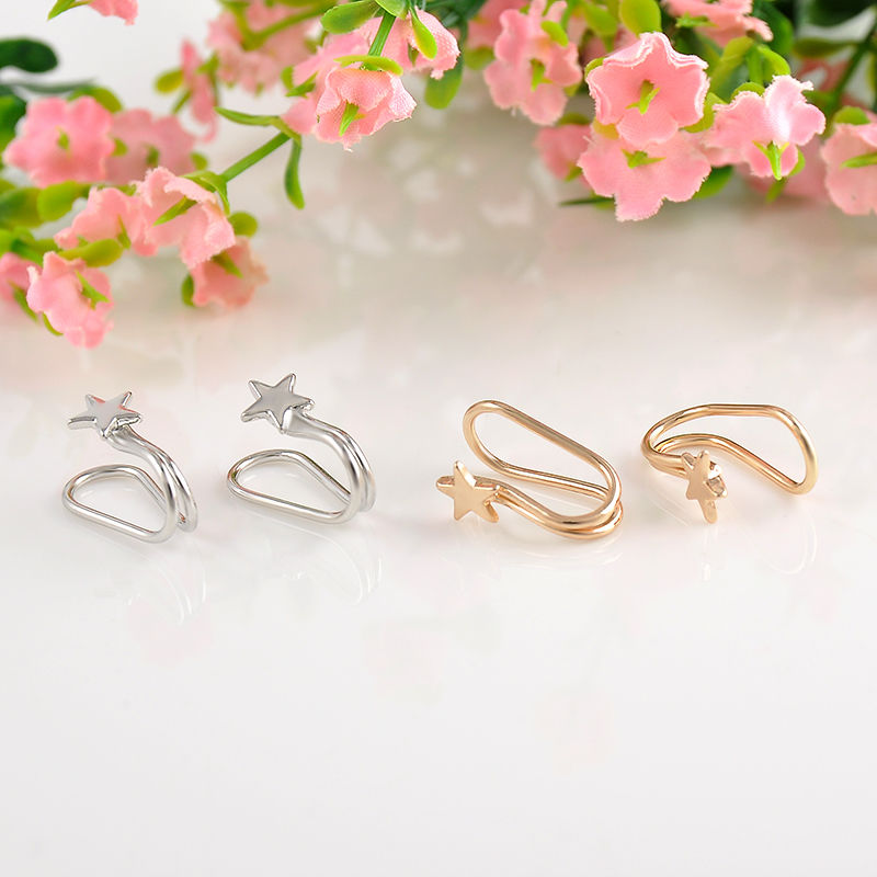 Fashion 1Pc Silvery/Golden Ear Cuff Earrings Women Charming Hot Non Piercing Cartilage Ear Clip