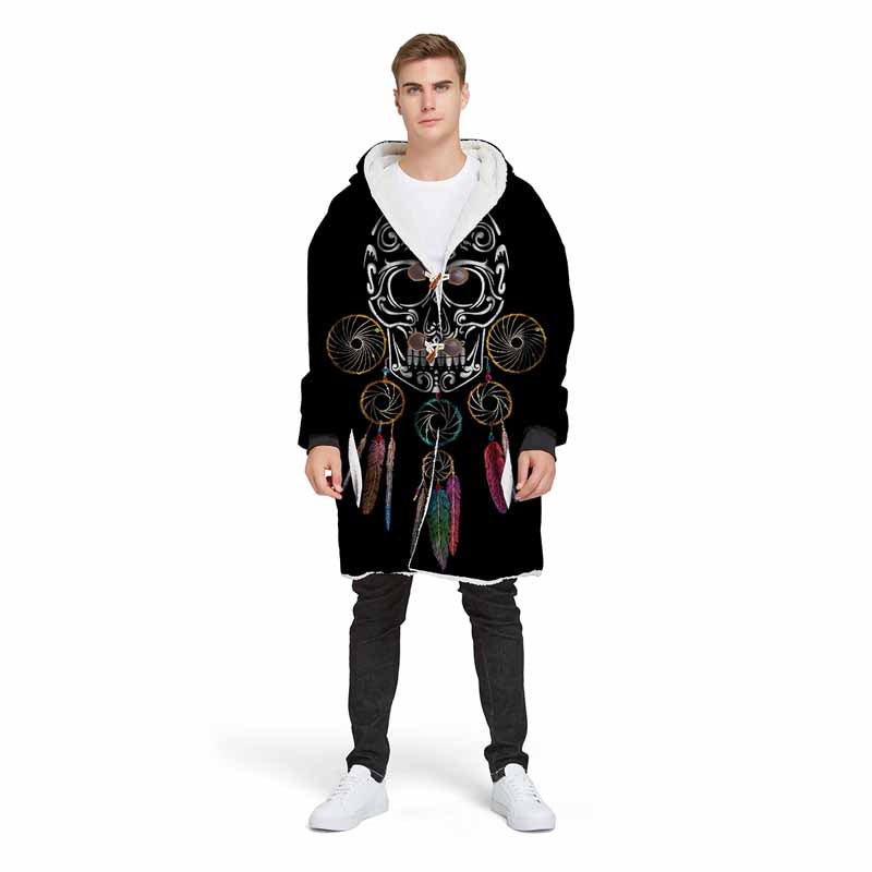 Fashion Cool Sugar Skull Hooded Blanket