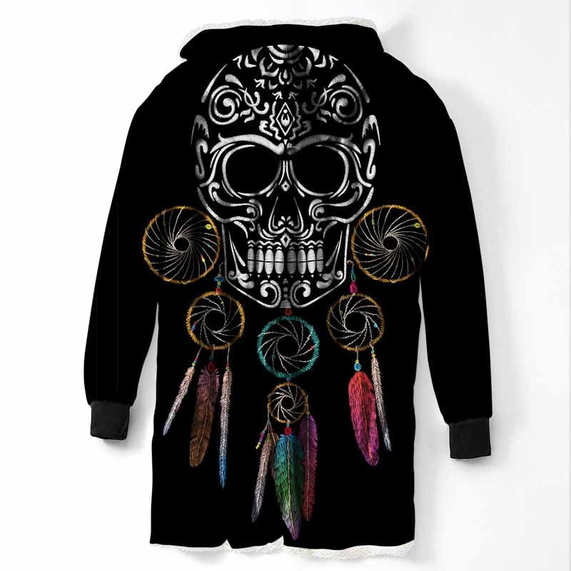 Fashion Cool Sugar Skull Hooded Blanket