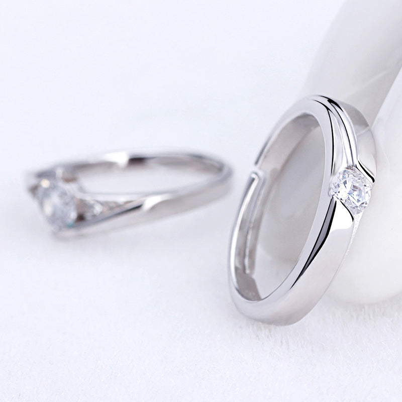 Fashion Lovers CZ Crystal Charms Rings for Women Men Silver Color Wedding Party Engagement Rings Jewelry valentines day gift