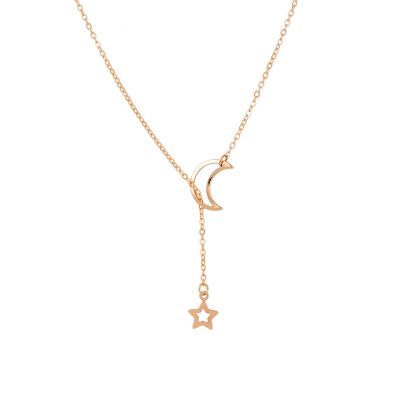 Fashion Moon Star Pendant Boho Choker Necklaces Gold Color Clavicle Chain Collar Necklace For Women Kolye Jewelry Collier Bijoux