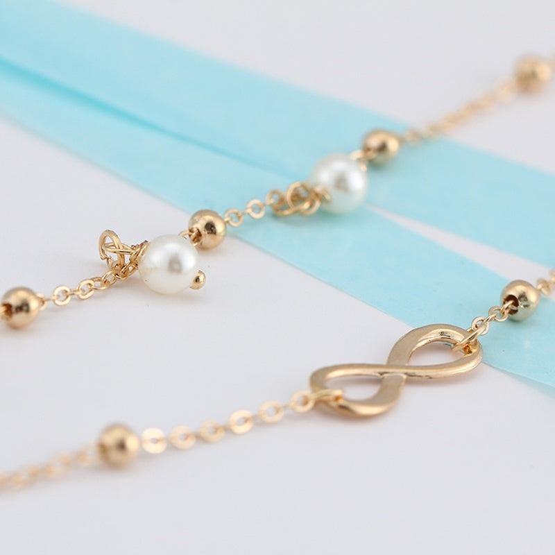 Fashion Simple Women Vintage Anklet Cross Shape Creative Stone Beads Girl Summer Beach Ankle Bracelet Boho Anklets Foot Jewelry