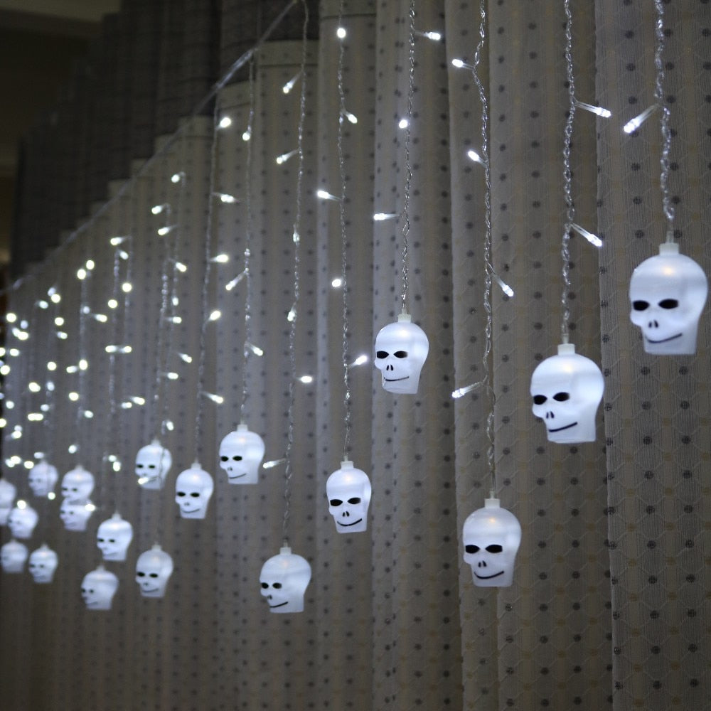 5m 216 leds Skull And Crossbones Fairy Lights LED Curtain String Lights Indoor Christmas Party Decoration