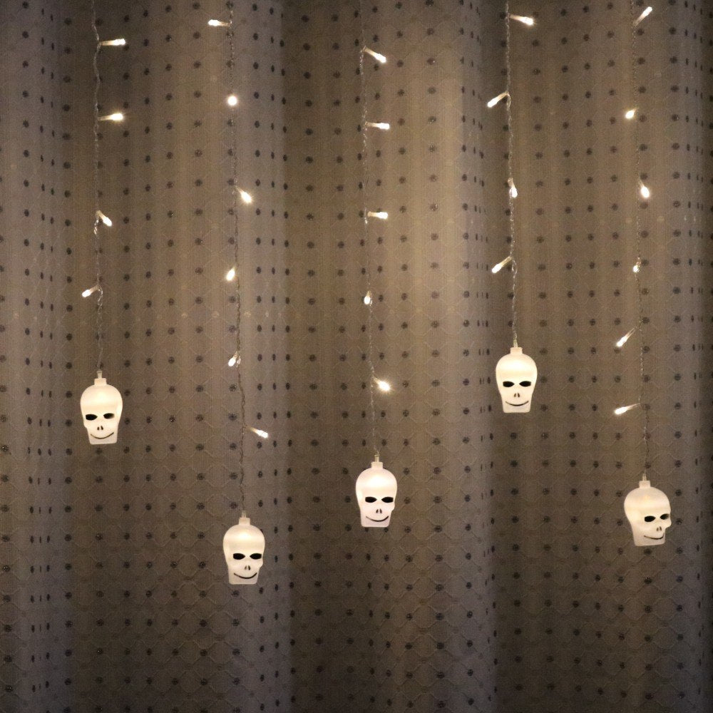 5m 216 leds Skull And Crossbones Fairy Lights LED Curtain String Lights Indoor Christmas Party Decoration
