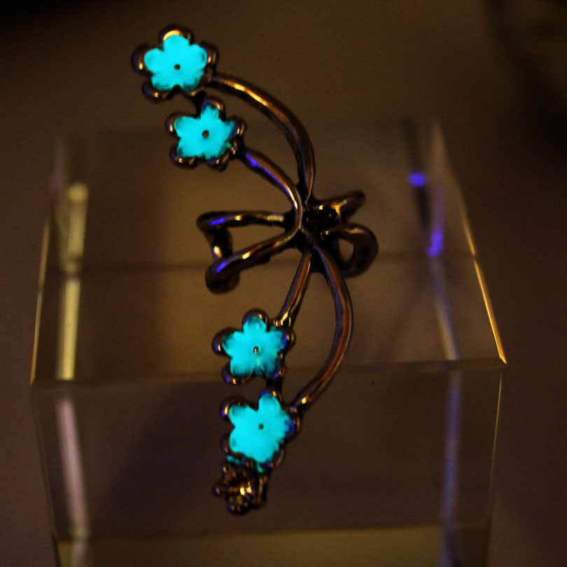 Flowers petal Ear Cuff cobra Ear Cuff GLOW in the DARK flower opening Ear clip earrings Clip Earrings WOMEN