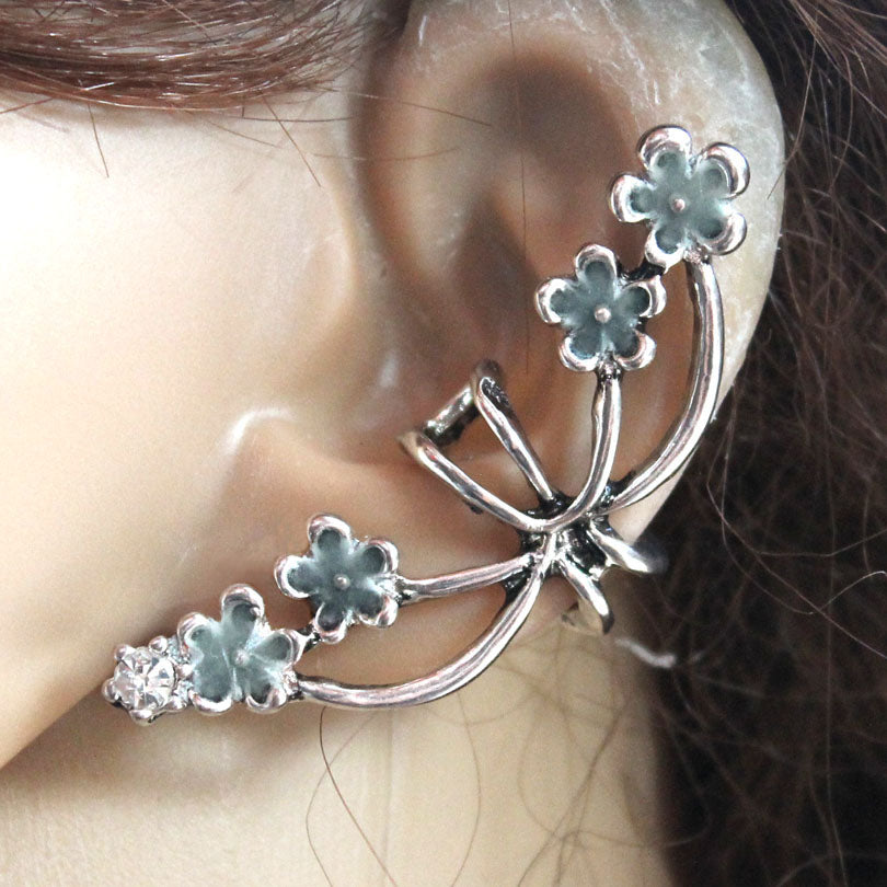 Flowers petal Ear Cuff cobra Ear Cuff GLOW in the DARK flower opening Ear clip earrings Clip Earrings WOMEN