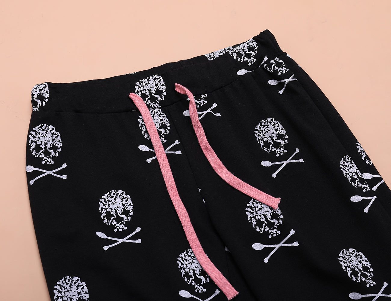 Women Pants Drawstring Casual Low Waist Flare Wide Leg Long Pants