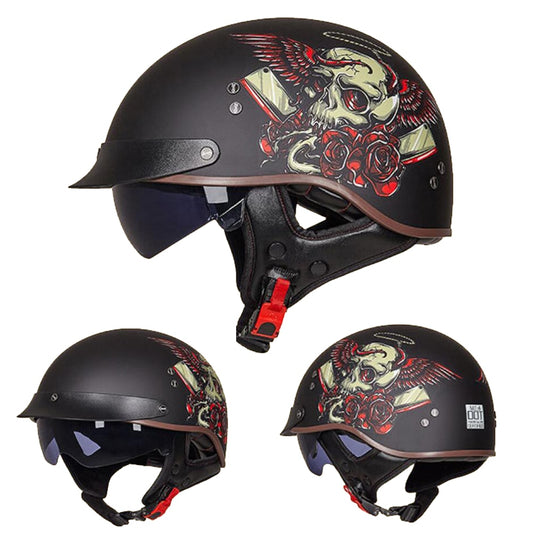Motorcycle Helmet Vintage Moto Helmet Open Face Scooter Biker Motorbike Racing riding Helmet With DOT Certification
