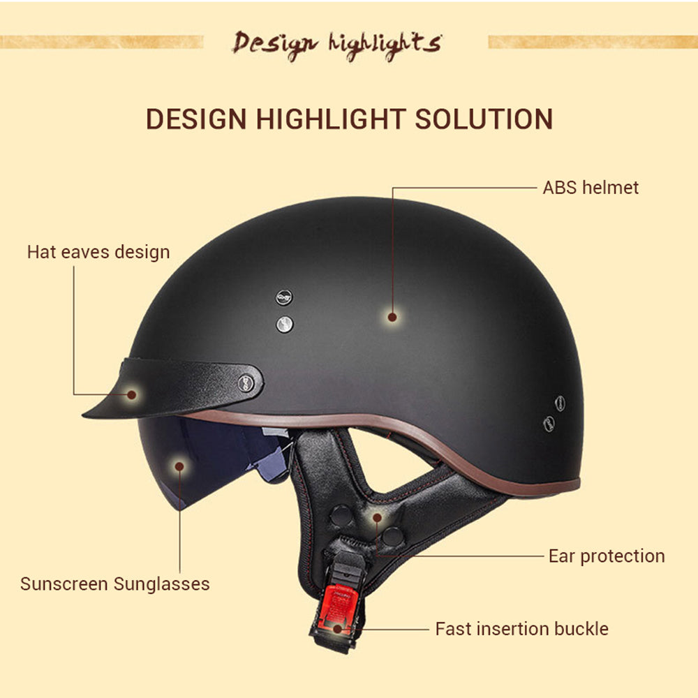 Motorcycle Helmet Vintage Moto Helmet Open Face Scooter Biker Motorbike Racing riding Helmet With DOT Certification