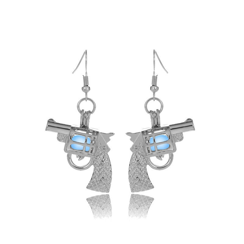 Glowing Gun Earrings Glow In The Dark Cowgirl Gypsy Pistol Earrings