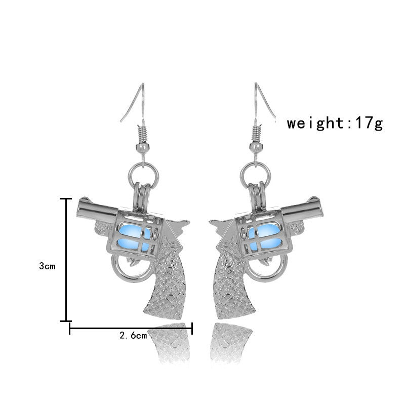 Glowing Gun Earrings Glow In The Dark Cowgirl Gypsy Pistol Earrings