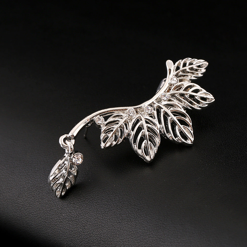 Gold Clip Earrings Leaves Design Gold Pleated Punk Style Ear Cuff For Women Men Fashion Jewelry pendientes