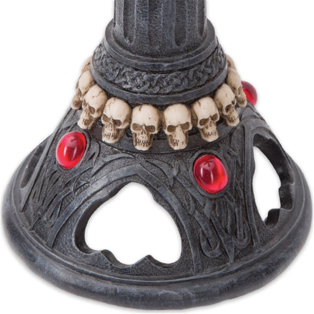 Gothic Skull Skeleton Candle Stick Holder Halloween Punk Table Decoration Cranial Candelabra Cast Resin Skull 5 Candles Holder
