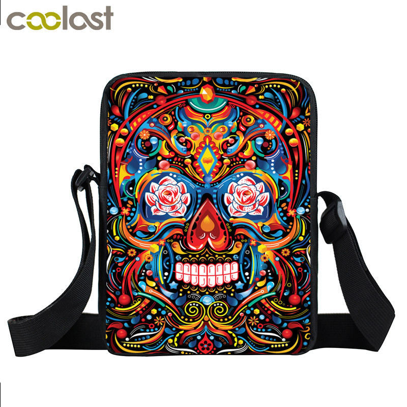 Grim Reaper Skull Handbags Women Messenger Bags Cool Rock Crossbody Bag Kids Shoulder Bag For Teenager Boys Girls Best Gift