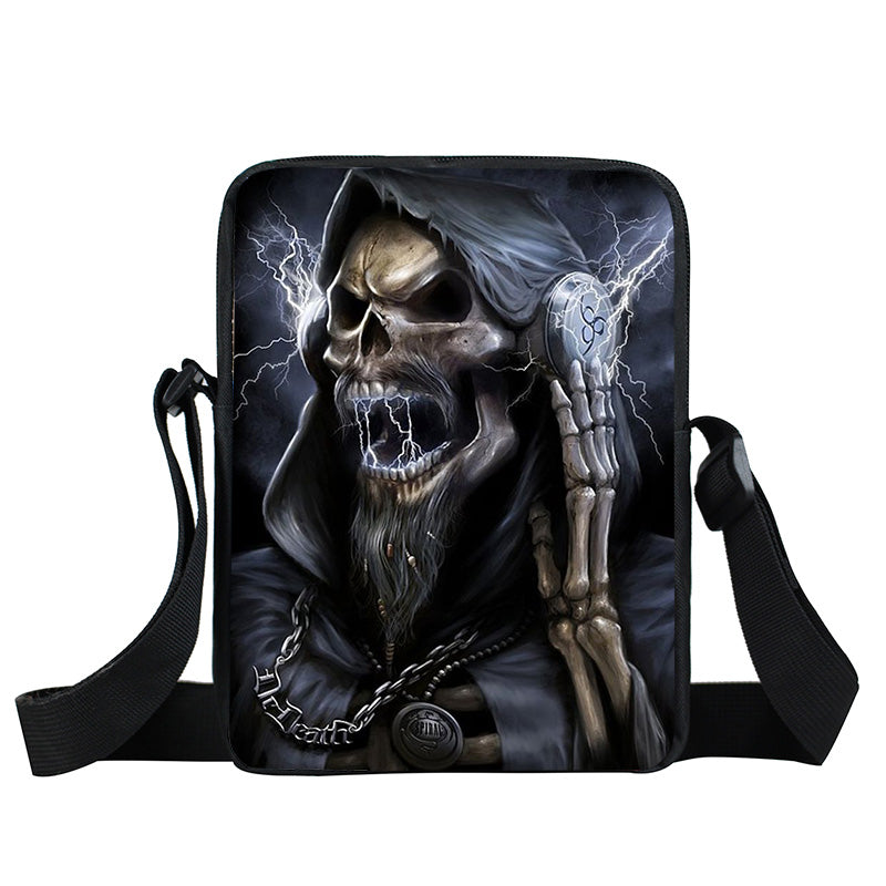 Grim Reaper Skull Handbags Women Messenger Bags Cool Rock Crossbody Bag Kids Shoulder Bag For Teenager Boys Girls Best Gift