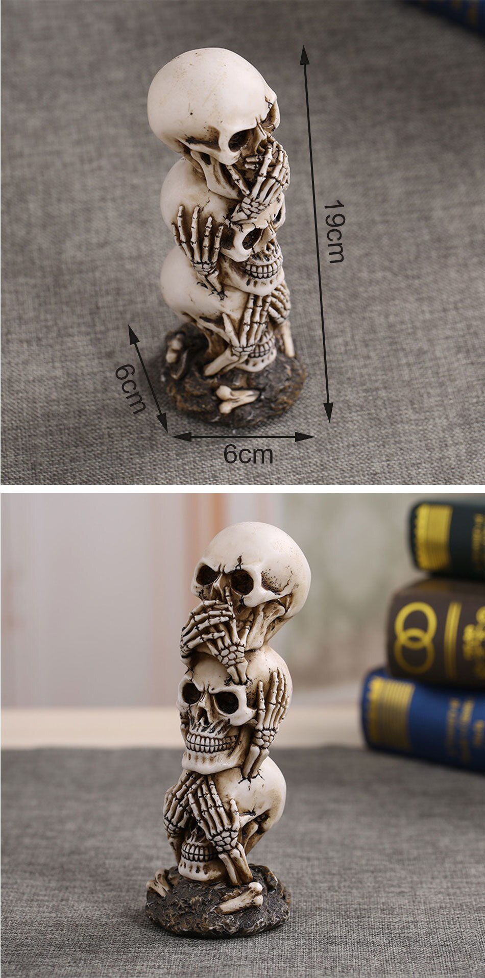 Resin Craft Human Skull Statue High Quality Creative Statue Sculpture